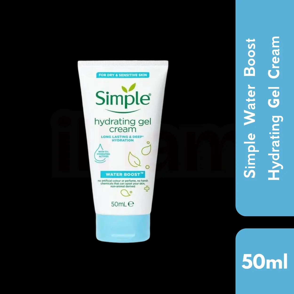 Simple Water Boost Hydrating Gel Cream for Dry and Sensitive Skin 50ml