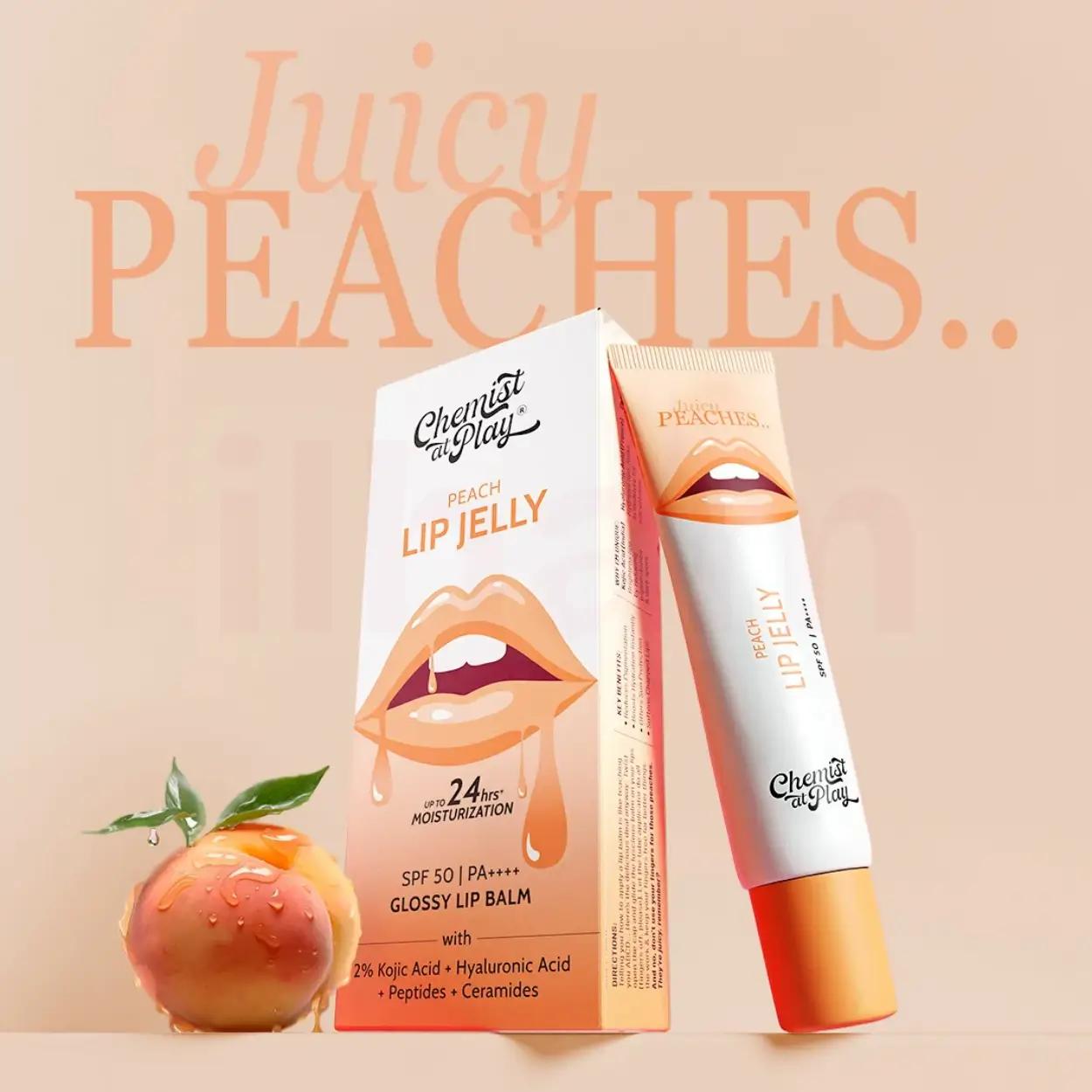Chemist At Play Ceramides + 2% Kojic Acid Glossy Lip Balm (Peach) | SPF 50, PA++++ 10g