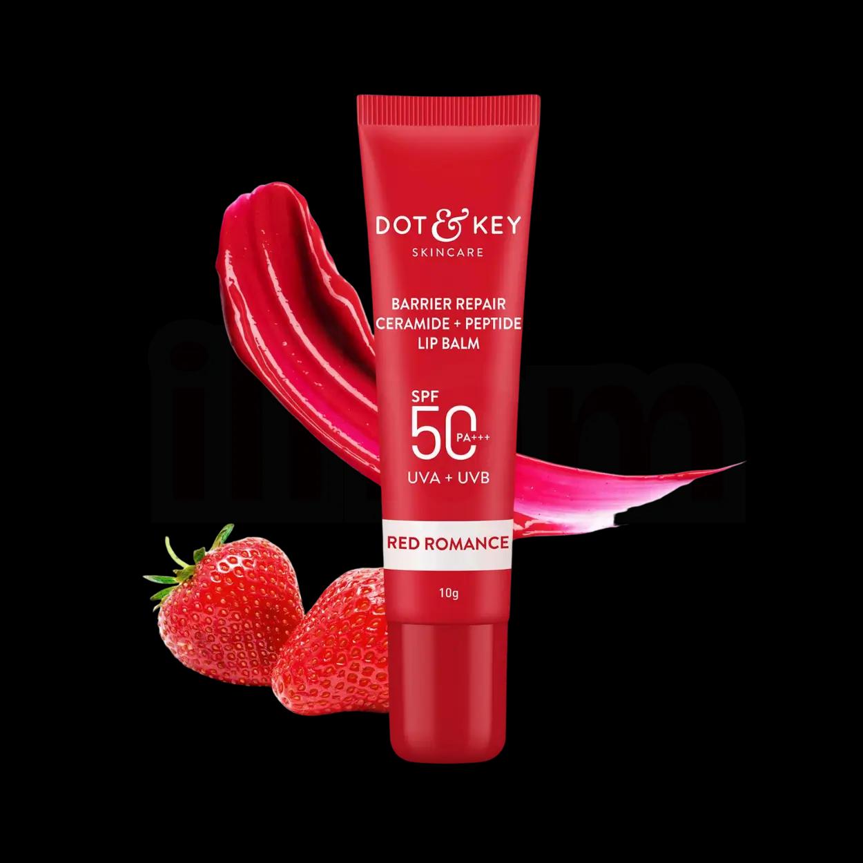 Dot & Key Ceramide Peptide Tinted Lip Balm SPF 50 - Red Romance