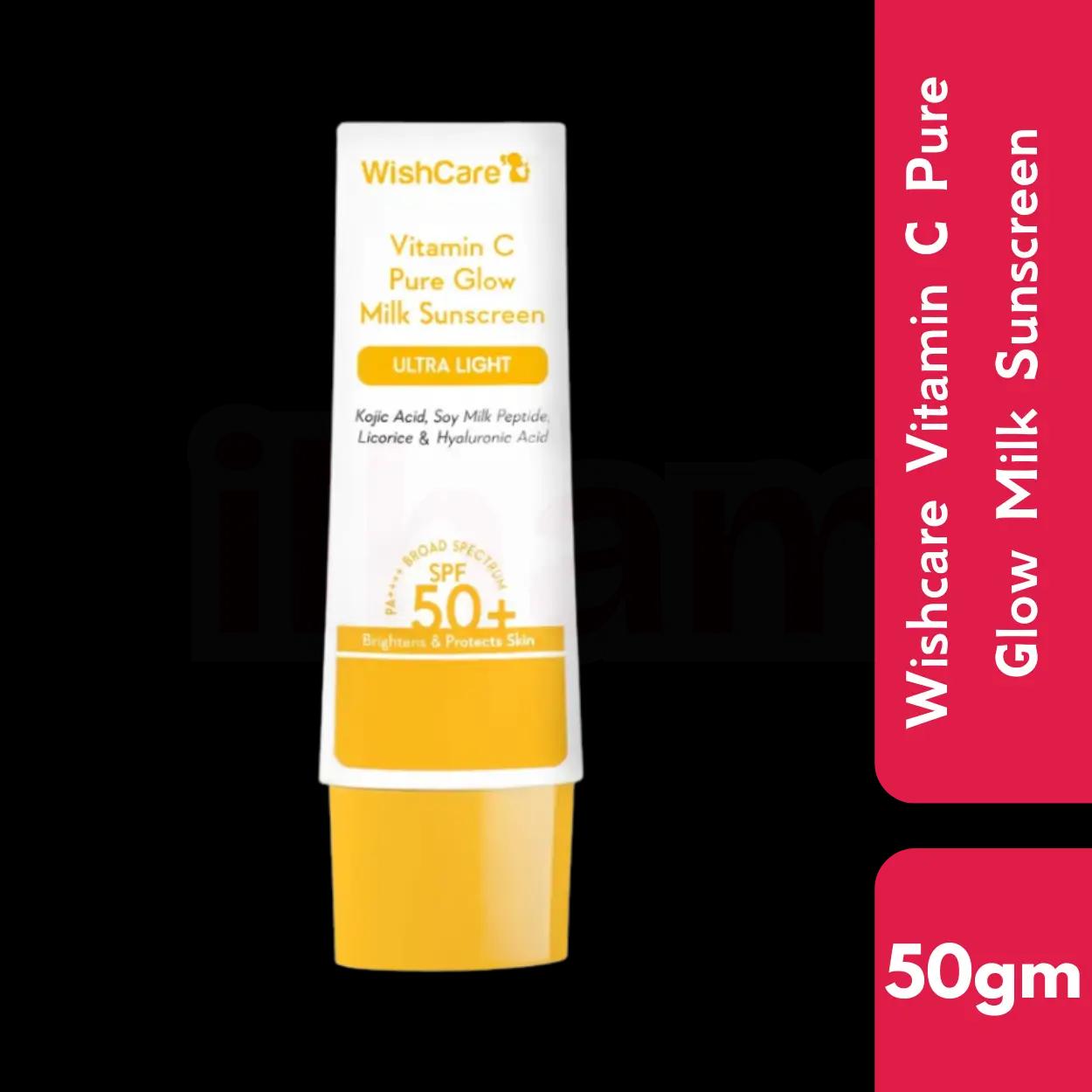 Wishcare Vitamin C Pure Glow Milk Sunscreen Ultra Light SPF 50+ PA++++ 50g