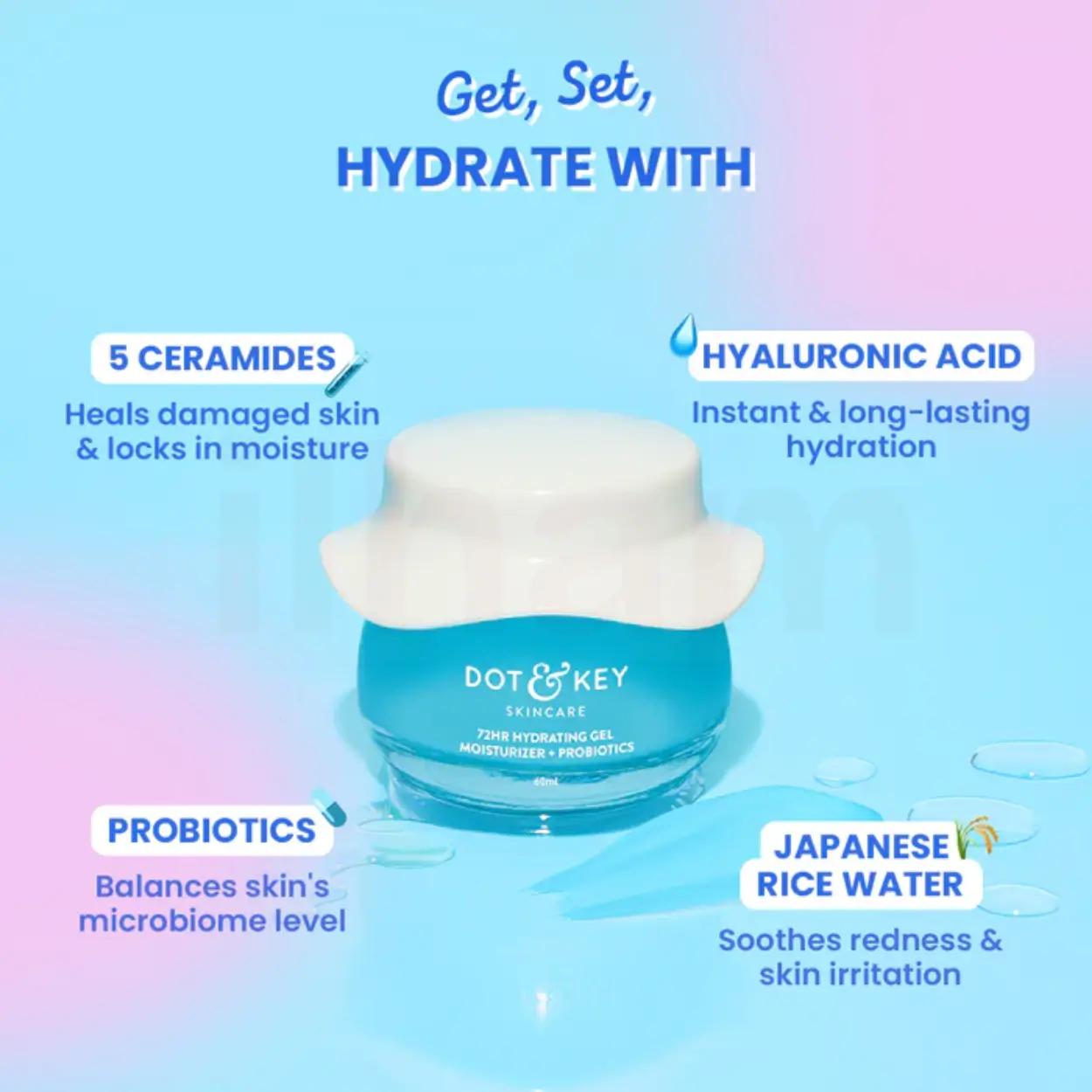 Dot and Key 72hr Hydrating Lightweight Gel Moisturizer with Probiotics