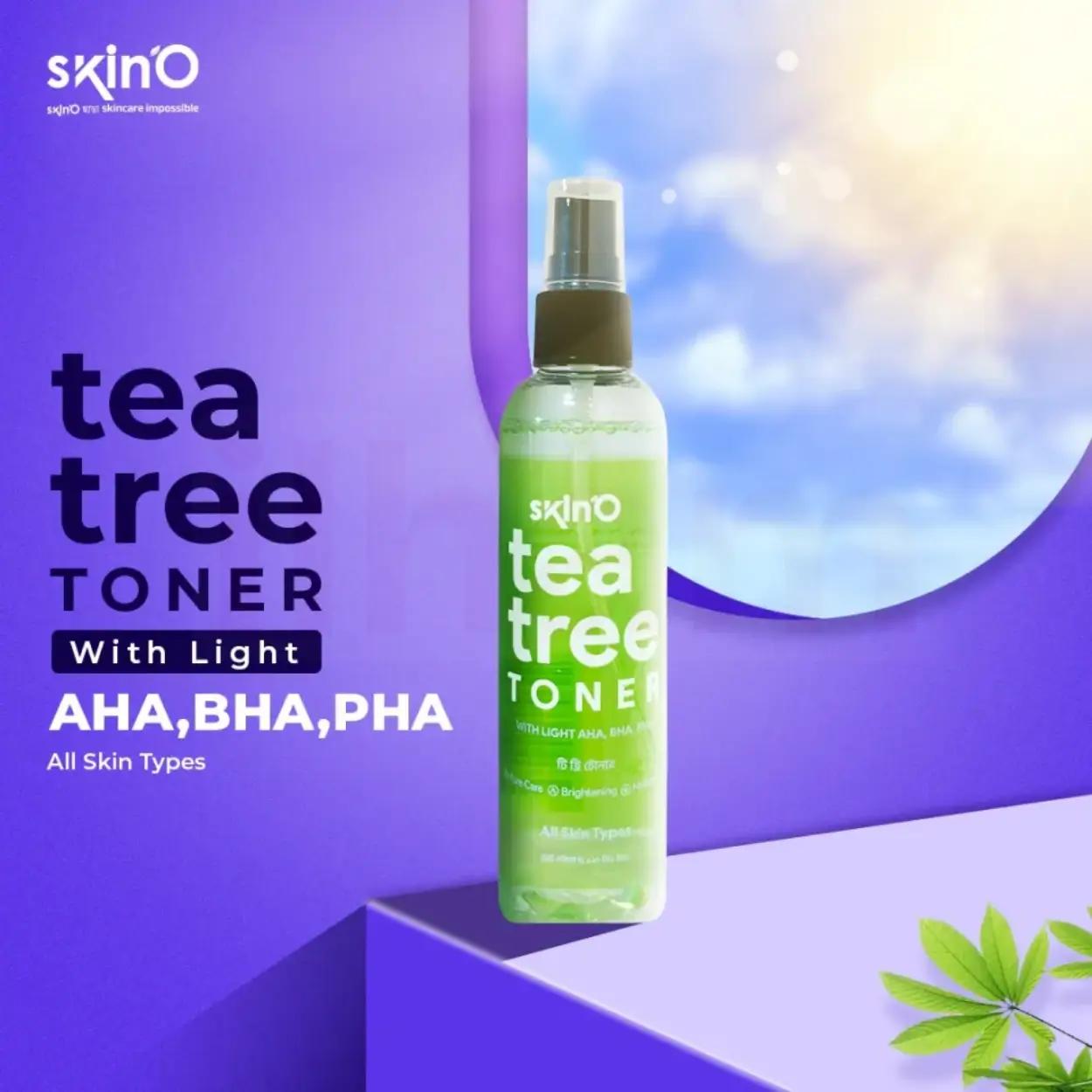 SkinO Tea Tree Toner with (Light AHA, BHA,PHA) 100ml