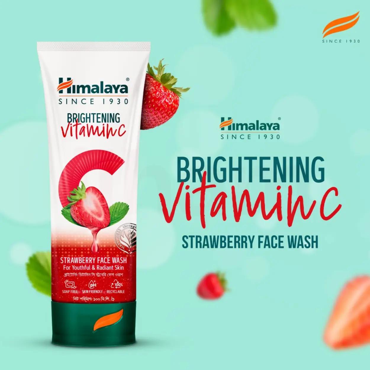 Himalaya Brightening Vitamin C Strawberry Face Wash 100ml