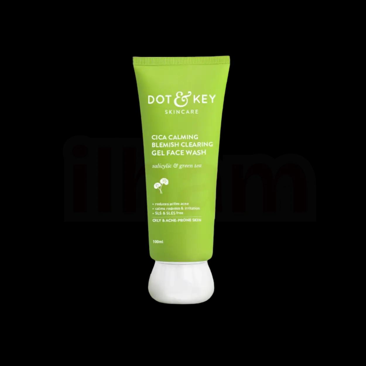 Dot and Key Cica Calming Blemish Clearing Face Wash with Salicylic Acid & Green Tea for Oily & Acne Prone Skin 100ml