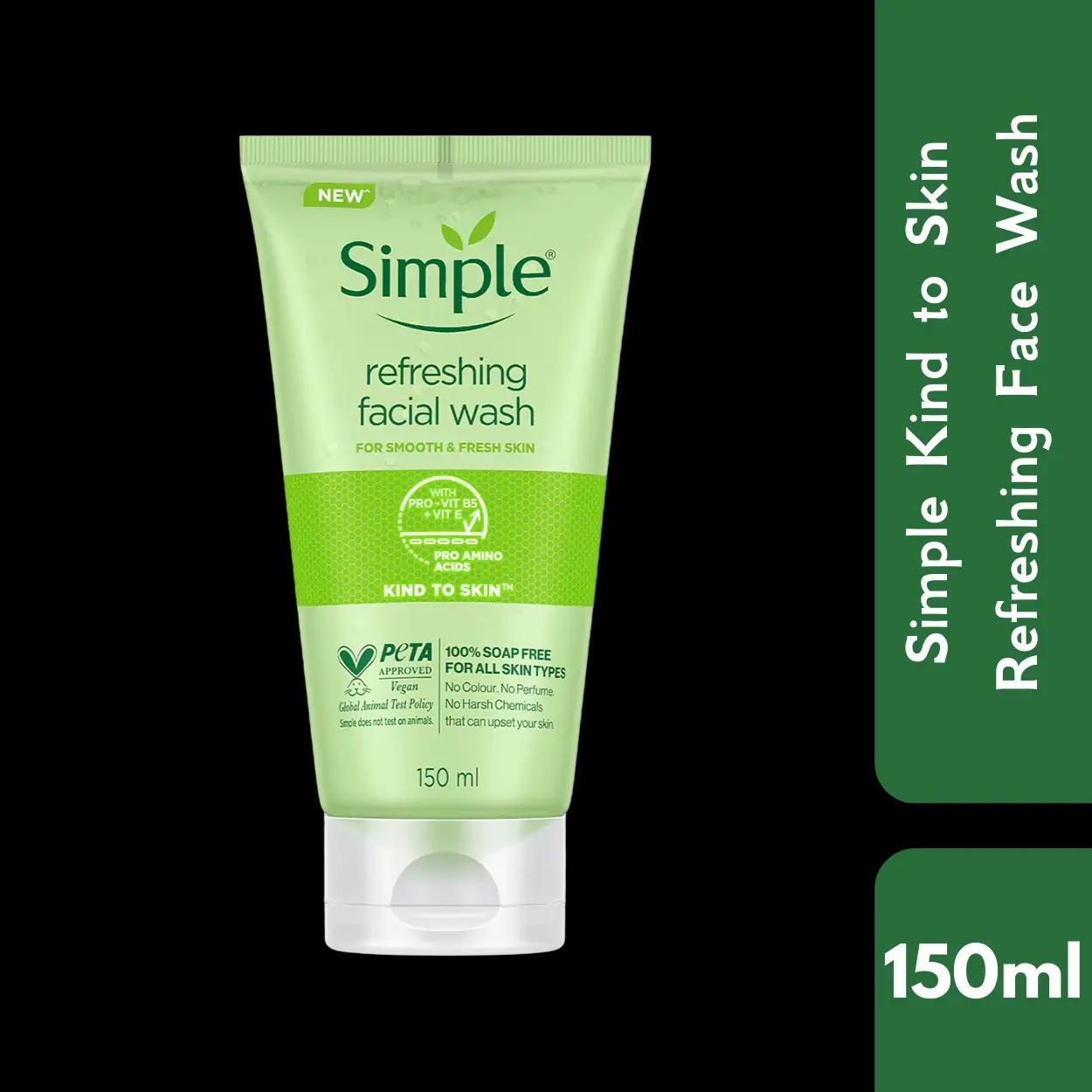 Simple Kind to Skin Refreshing Face Wash with Vitamin B5+E 150ml