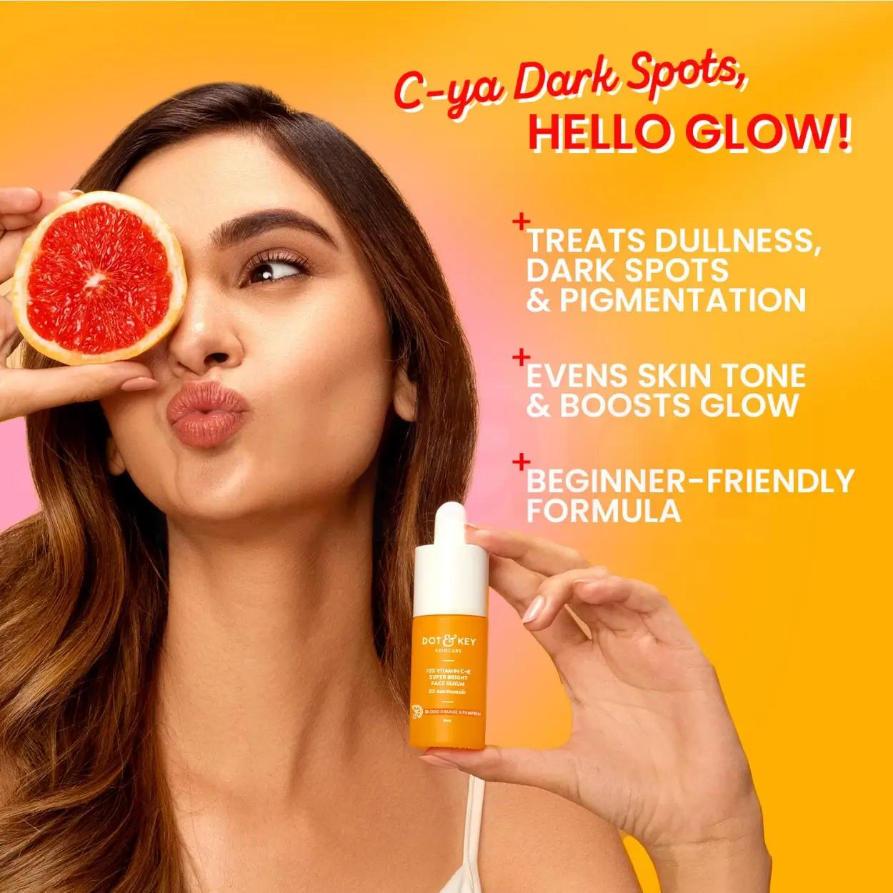 Dot and Key 10% Vitamin C+E Super Bright Face Serum with 5% Niacinamide with Blood Orange & Pumpkin