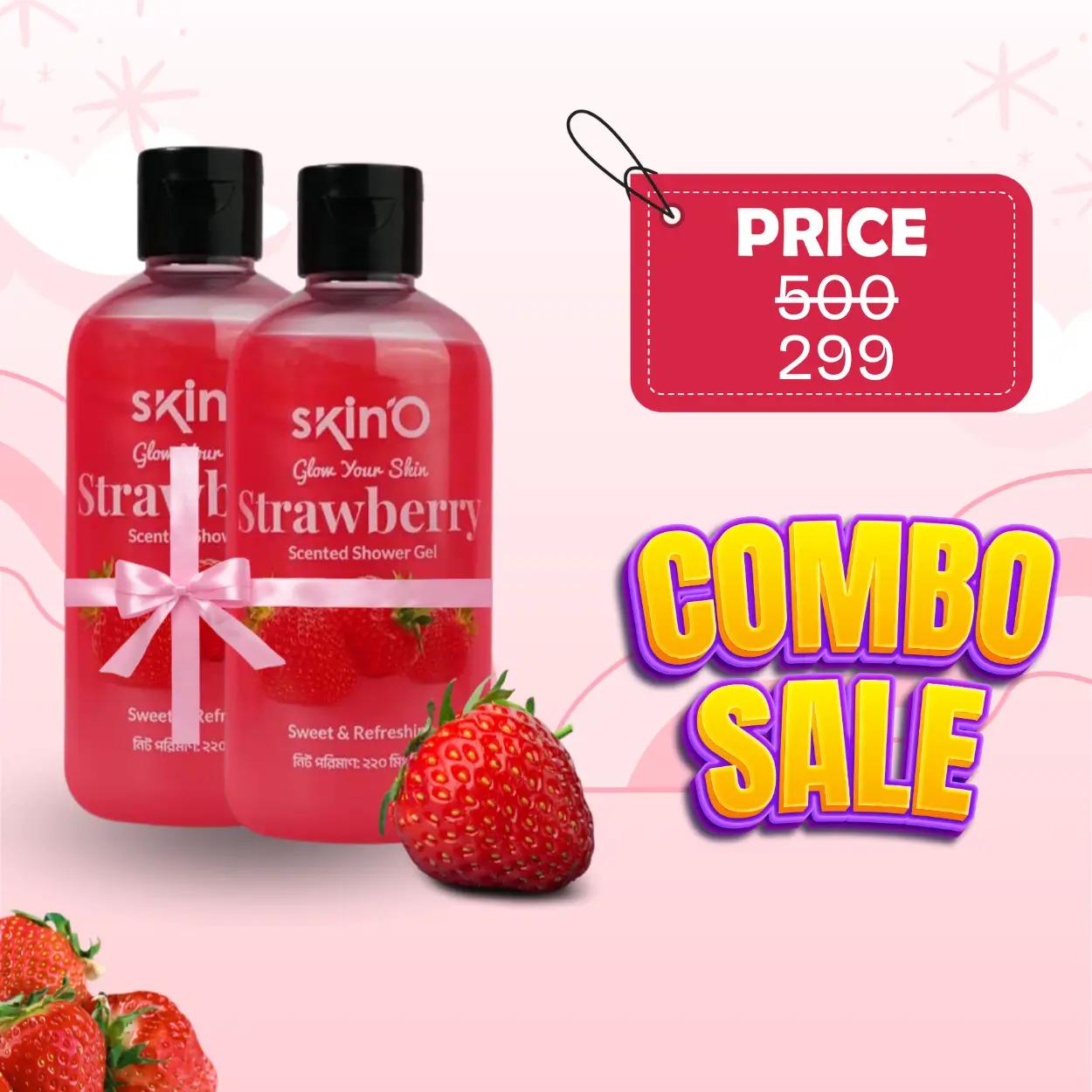 SkinO Strawberry Scented Shower Gel combo offer 220ml