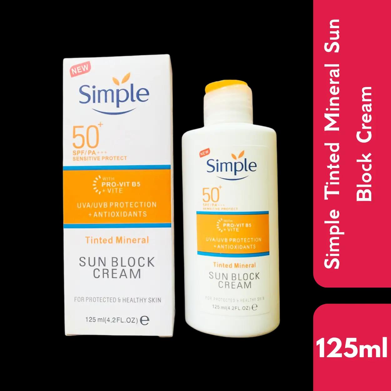 Simple Tinted Mineral Sun Block Cream 125ml