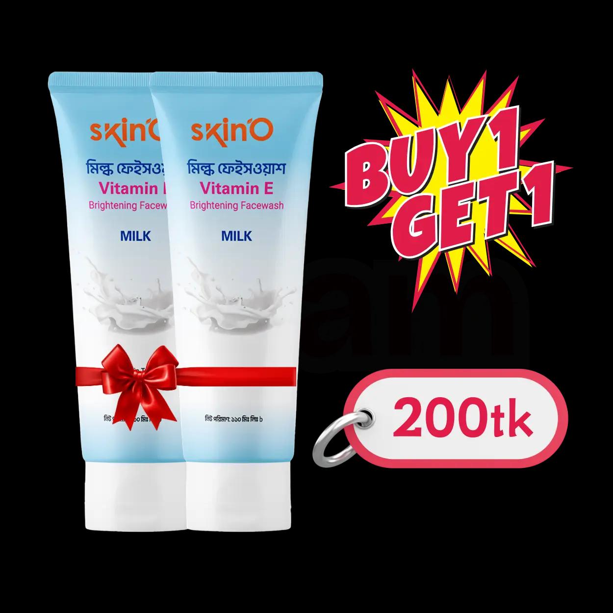 Skin'O Vitamin E Brigthening Facewash (Milk) 110ml Buy 1 Get 1 Free